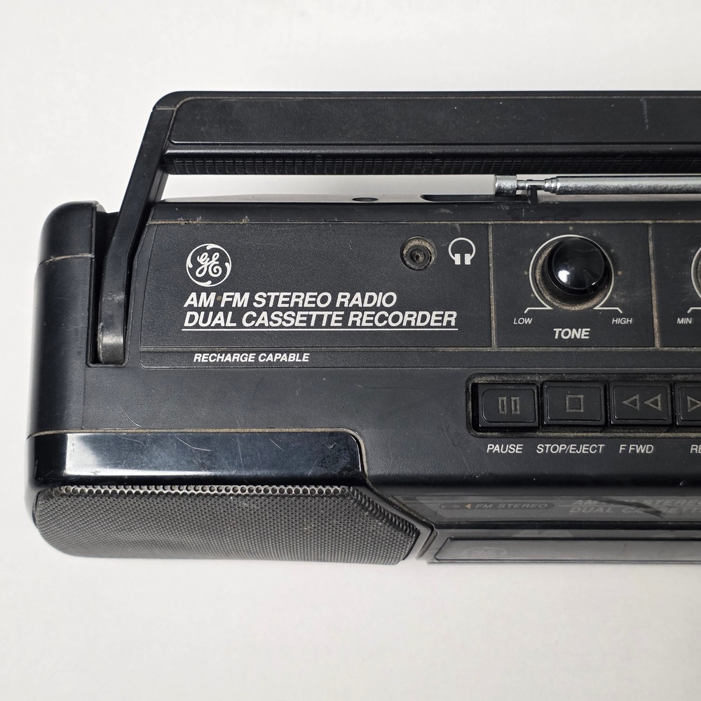 GE Dual Cassette Recorder AM FM Stereo Radio Vintage‎ Boombox High Speed 3-5635A